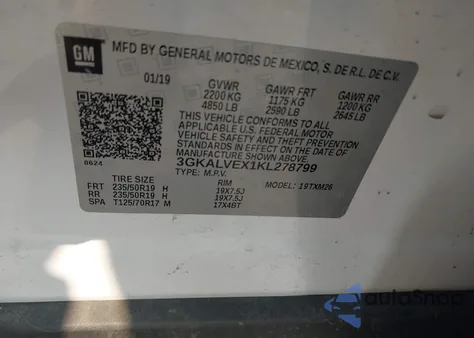 2019 GMC Terrain Slt from USA, damaged, VIN 3GKALVEX1KL278799